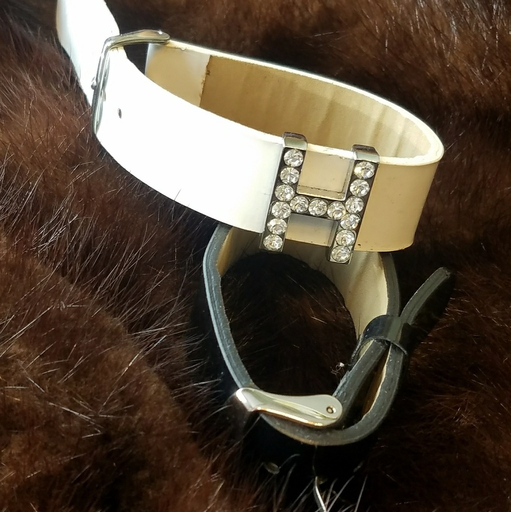 Buckle bracelets with Crystal "H" slide on charm